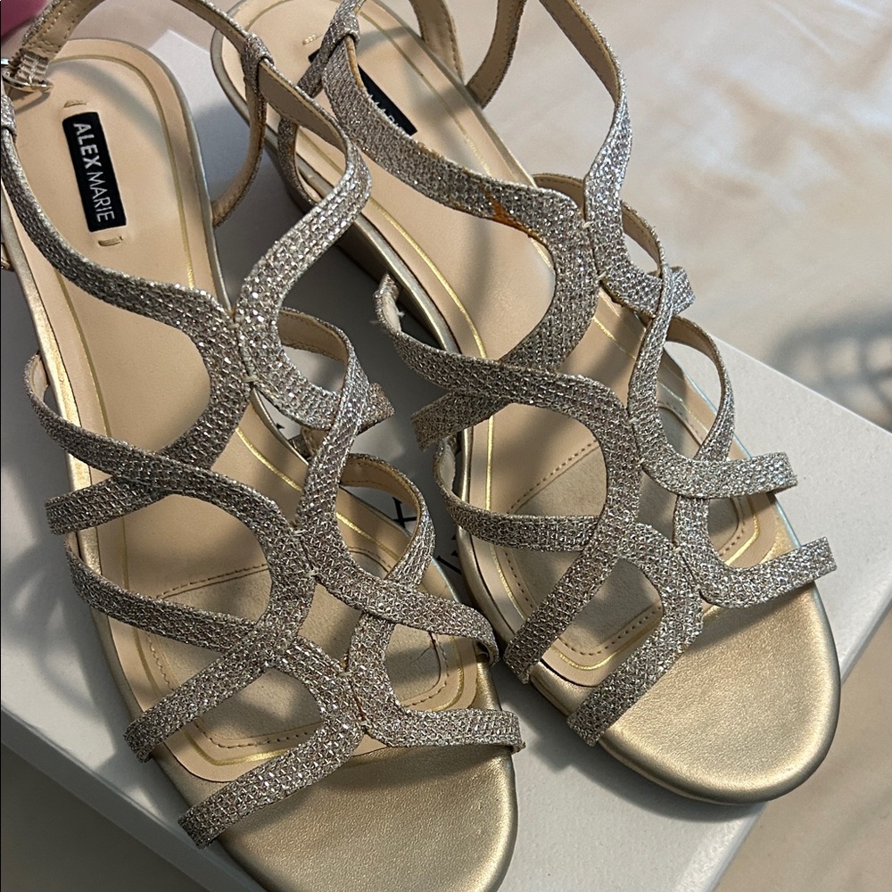Alex Marie Glittering Gold Sandals